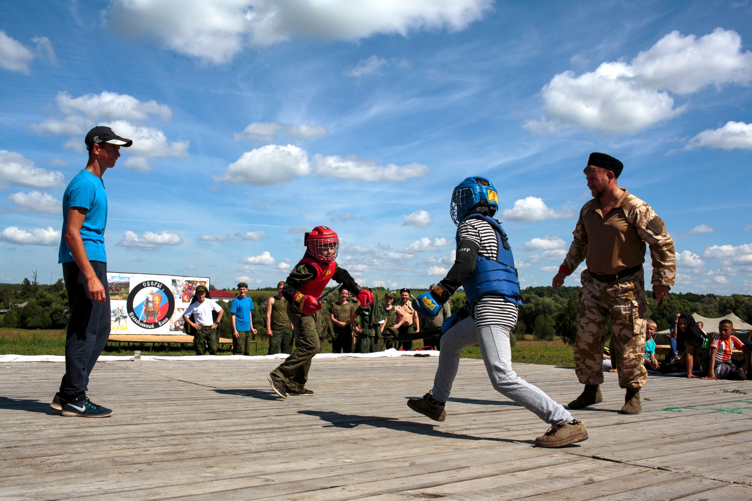 PHOTO: The third day of "Orthodox Warrior" camp is a day of knife fighting, a popular Russian sport. The camp takes place in Diveevo, the center of pilgrimage for Orthodox Christians in Russia, Aug. 5, 2016.