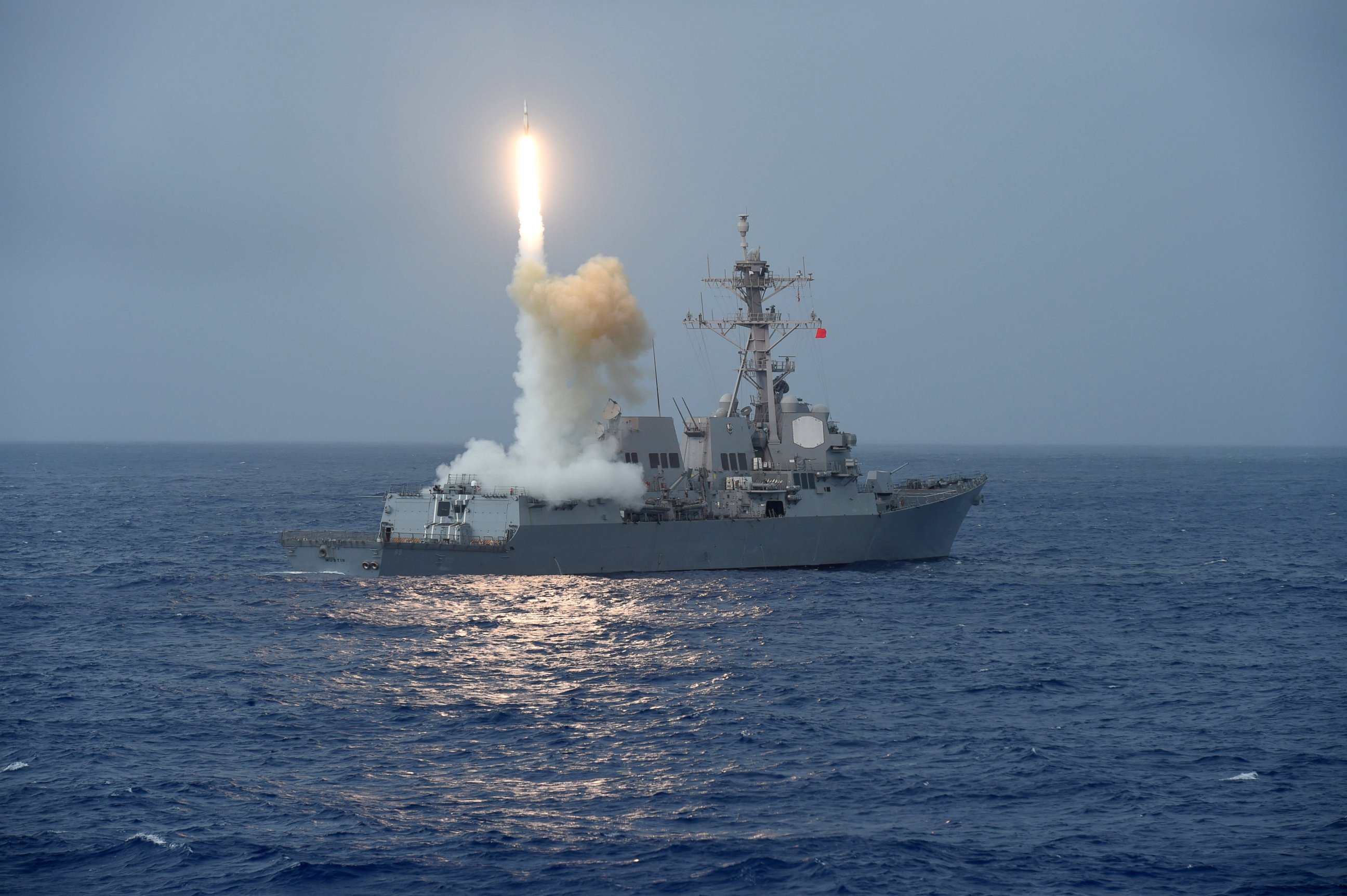 PHOTO: A missile is launched from the aft missile deck of the forward-deployed Arleigh Burke-class guided-missile destroyer USS Fitzgerald (DDG 62) during Multisail 17. 