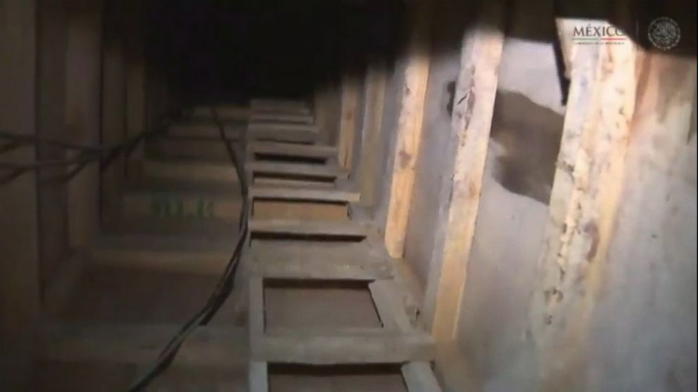 PHOTO: Wiring helped provide lighting to the tunnel. 