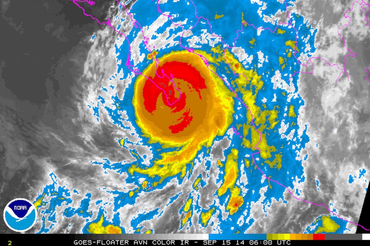 PHOTO: Hurricane Odile is seen on this satellite image released by the National Oceanic and Atmospheric Administration, Sept. 15, 2014.