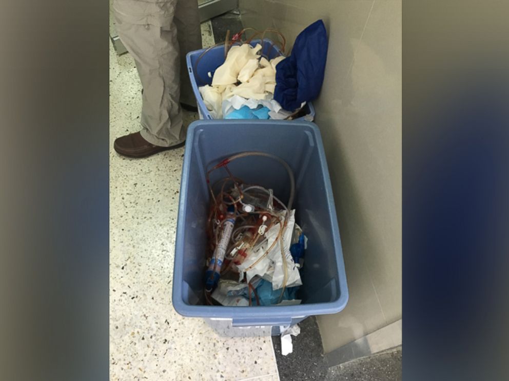 PHOTO: At the JM de los Rios Childrens Hospital in Caracas, Venezuela, medical waste is left in open bags on some hallways on July 13, 2016.
