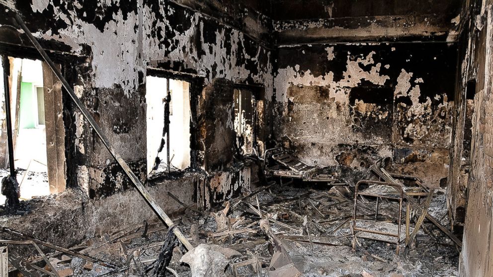 PHOTO:The outpatient department lies in ruin after U.S. airstrikes hit the hospital on October 3, 2015.