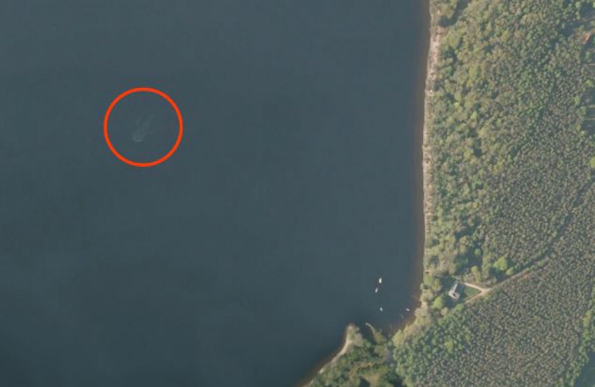 PHOTO: The location, near the village of Dores, shows a strange-looking form in the water.