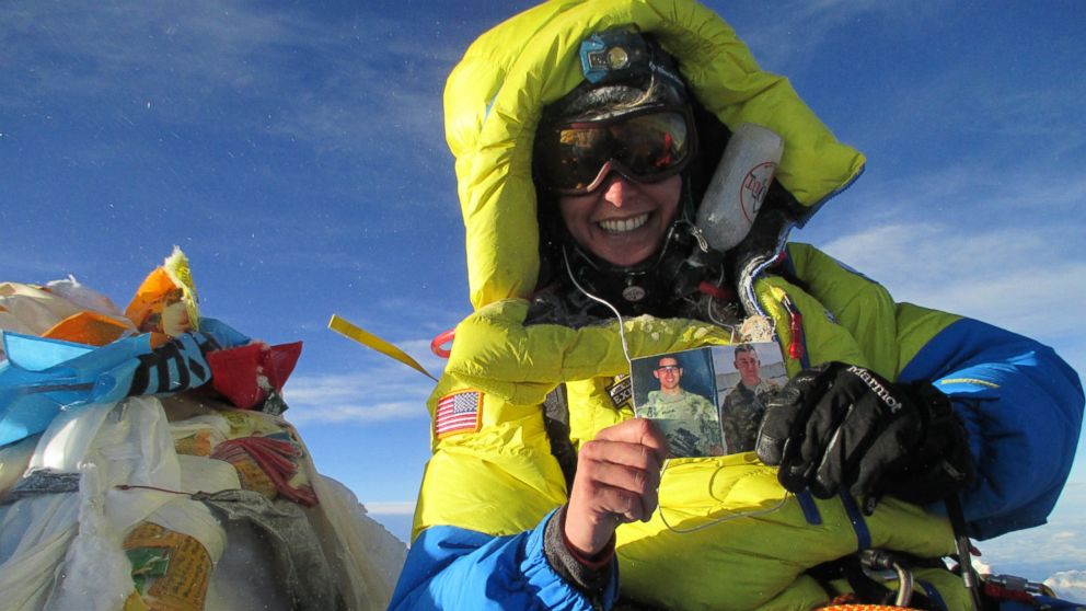 PHOTO: Capt. Elyse Ping Medvigy, an active-duty field artillery officer currently assigned to the 4th Infantry Division at Fort Carson, Colorado, was the first to summit Mount Everest from Team USX, May 24, 2016. 