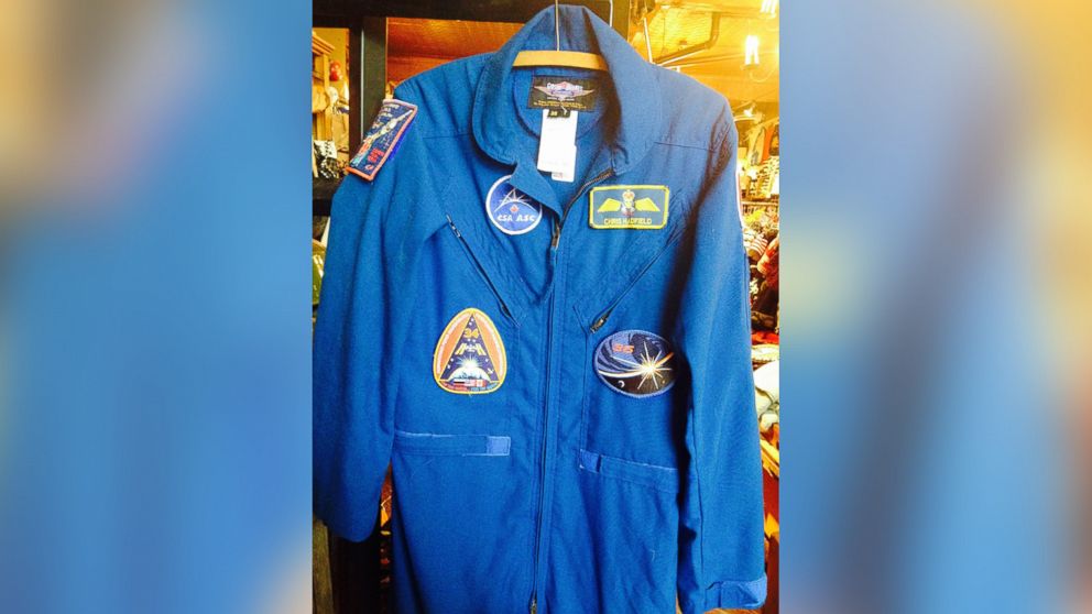 PHOTO: Chris Hadfield's flight suit in the vintage store.