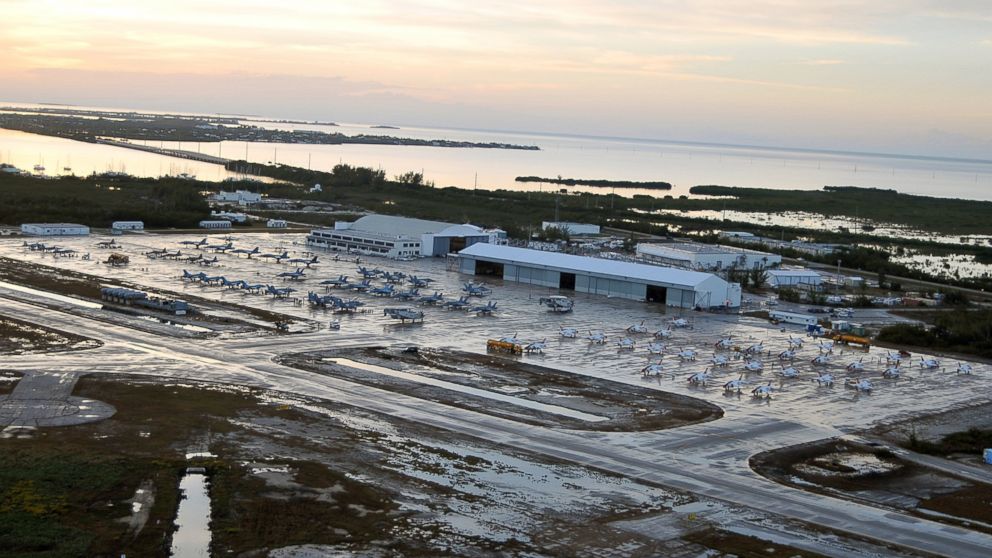 PHOTO: More than 70 aircraft fill Naval Air Station Key West Boca Chica Field's ramp at sunset, Jan. 21, 2014.