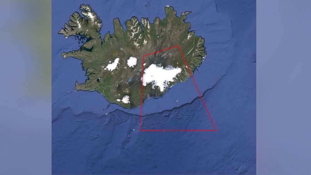 PHOTO: Here is a map from the Civil Aviation Authorities (ISAVIA) showing the area defined as danger area closed for instrument flight rules (IFR) due to a potential eruption in northern Vatnajökull glacier.