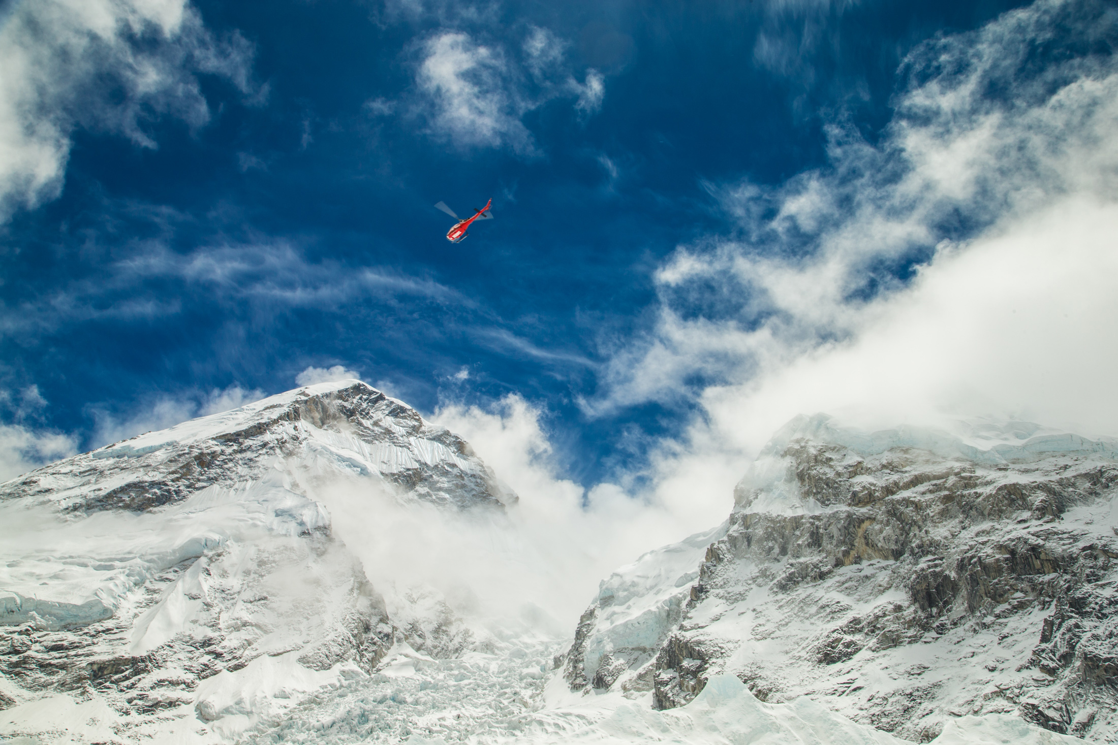 PHOTO: A photographer for 6 Summits Challenge, an international team of climbers, documented the destruction on Mt. Everest following an earthquake and avalanche on April 25, 2015.