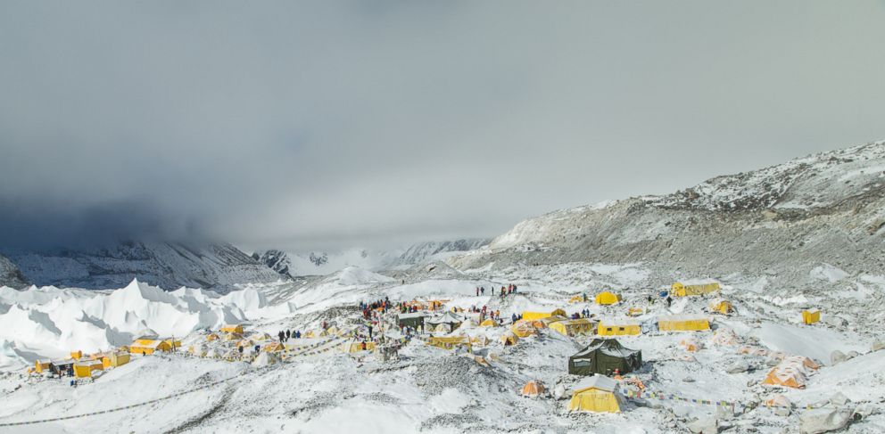 PHOTO: A photographer for 6 Summits Challenge, an international team of climbers, documented the destruction on Mt. Everest following an earthquake and avalanche on April 25, 2015.
