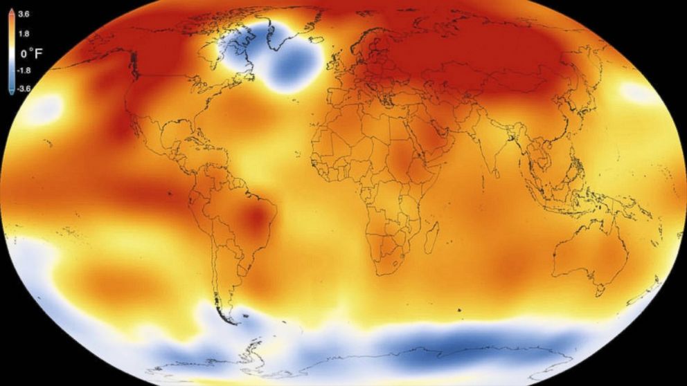 PHOTO: 2015 was the warmest year since modern record-keeping began in 1880, according to a new analysis by NASA’s Goddard Institute for Space Studies. 