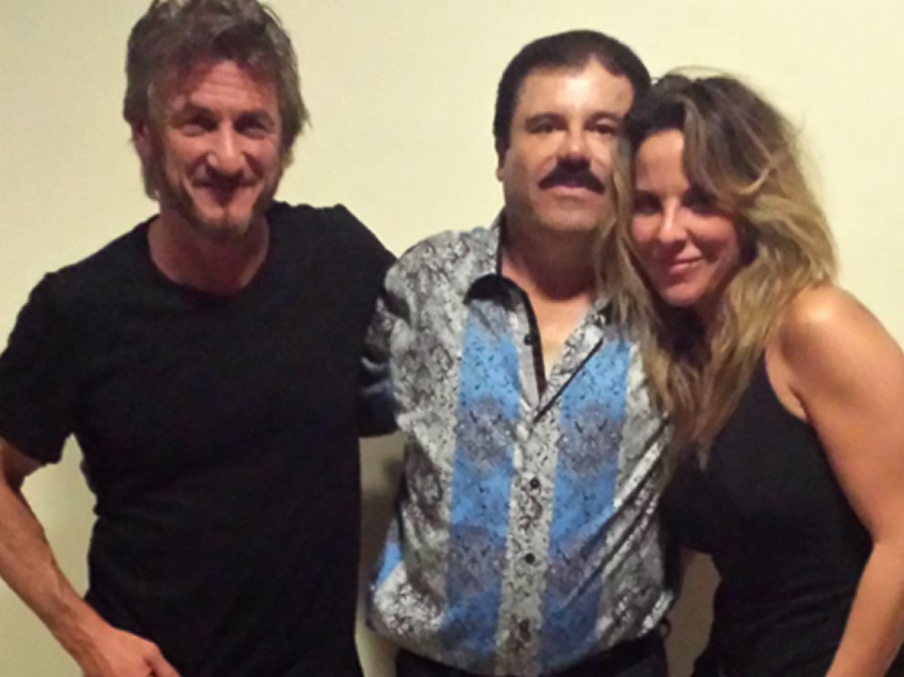 PHOTO: Actor Sean Penn and actress Kate del Castillo are pictured together with notorious Mexican drug kingpin Joaquin "El Chapo" Guzman during their meeting.