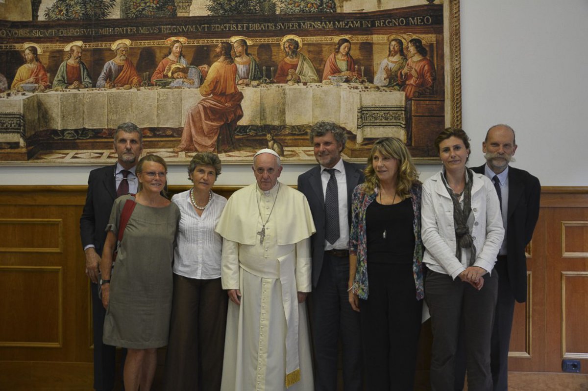 PHOTO: This photo from sjweb.info shows Pope Francis at the Jesuit Curia in Rome on July 31, 2014. 