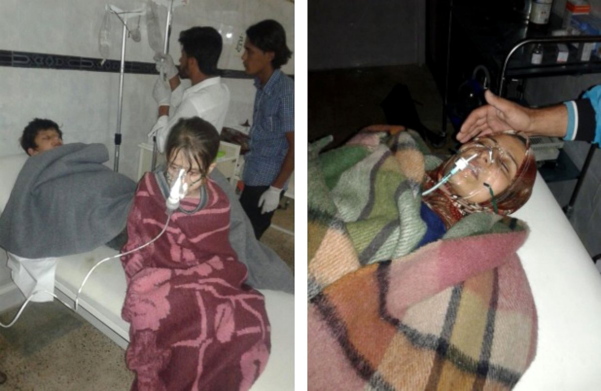 PHOTO: Victims who it says were treated following a SAMS-reported chlorine attack by the Syrian government on the town of Al Kastan on June 7, 2015, are seen in these photos. ABC News cannot independently confirm the authenticity of these photos.