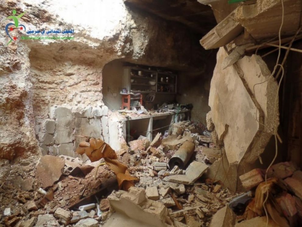 PHOTO:The basement of a home which SAMS claims was hit by a chlorine-filled barrel bomb dropped by the Syrian government on March 16, 2015 is seen in this photo. ABC News cannot independently confirm the authenticity of this photo.