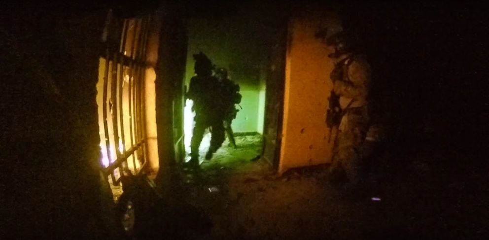 PHOTO: A still from a video shows the raid of an ISIS stronghold in northern Iraq.
