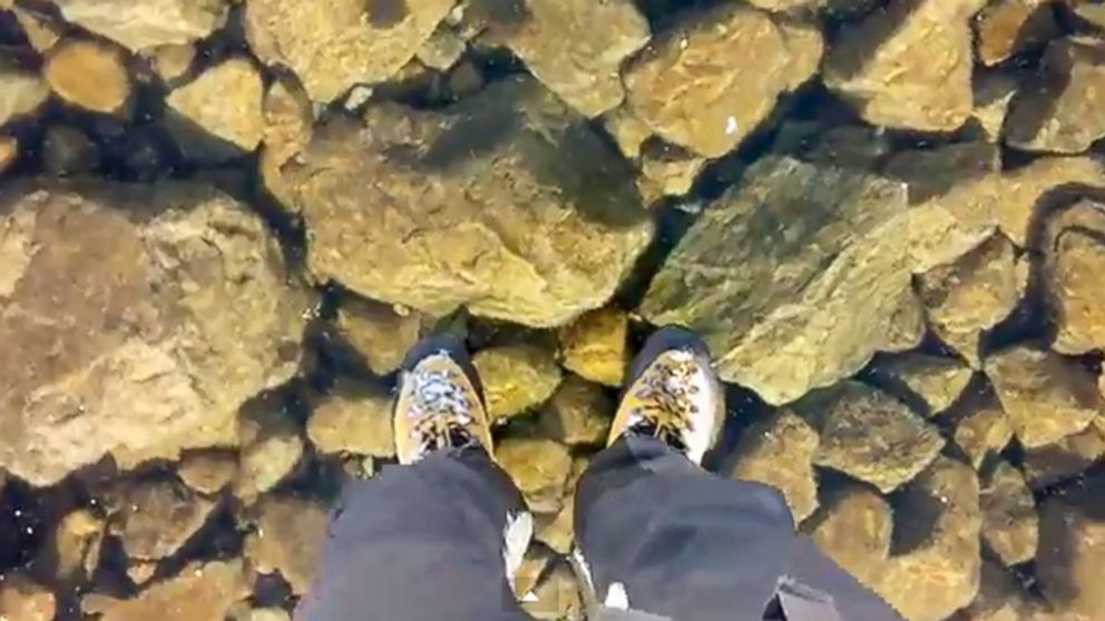 PHOTO: The video, titled "Walking on beautiful clean ice in Slovakian Mountains," is described as being taken in the High Tatras Mountains in Slovakia.