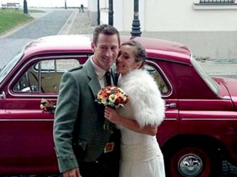 PHOTO: Dorota Bankowska and new husband James Abbott on their wedding day.
