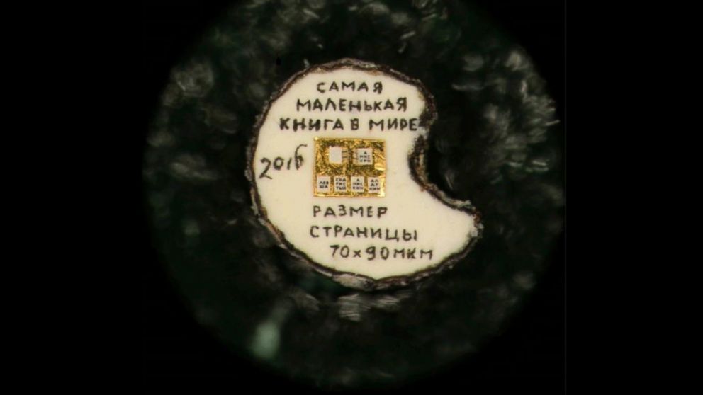 PHOTO: A Siberian man has created what he says is the smallest book in the world. 