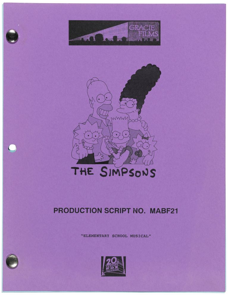 PHOTO: The original production script for Stephen Hawking’s final appearance on The Simpsons.