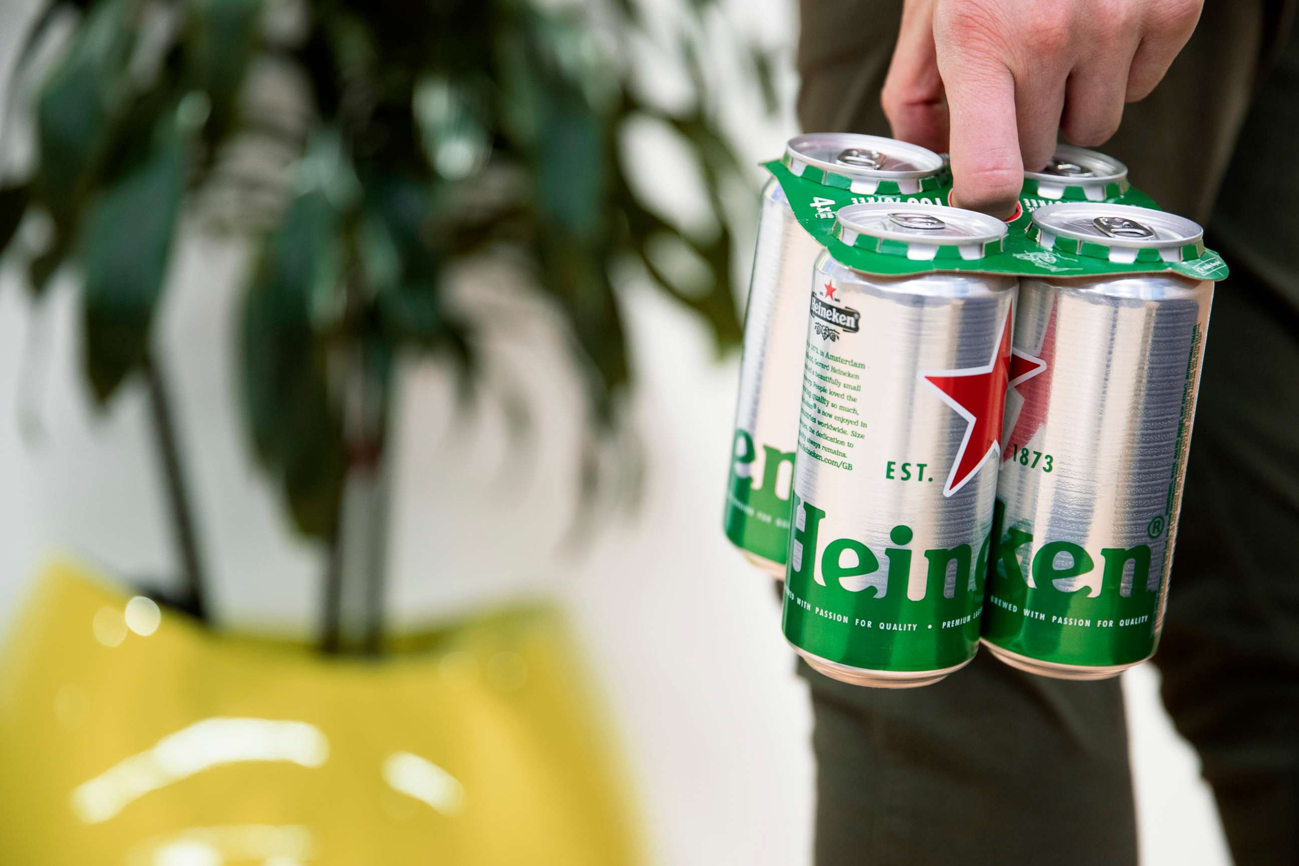 PHOTO: Brewing giant Heineken has become the latest beer firm to replace the plastic "six-pack rings" with an environmentally friendly alternative in a bid to reduce plastic pollution.