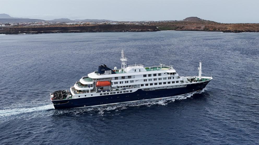 PHOTO: The cruise ship MV Hondius leaves Praia, Cape Verde, May 6, 2026. 