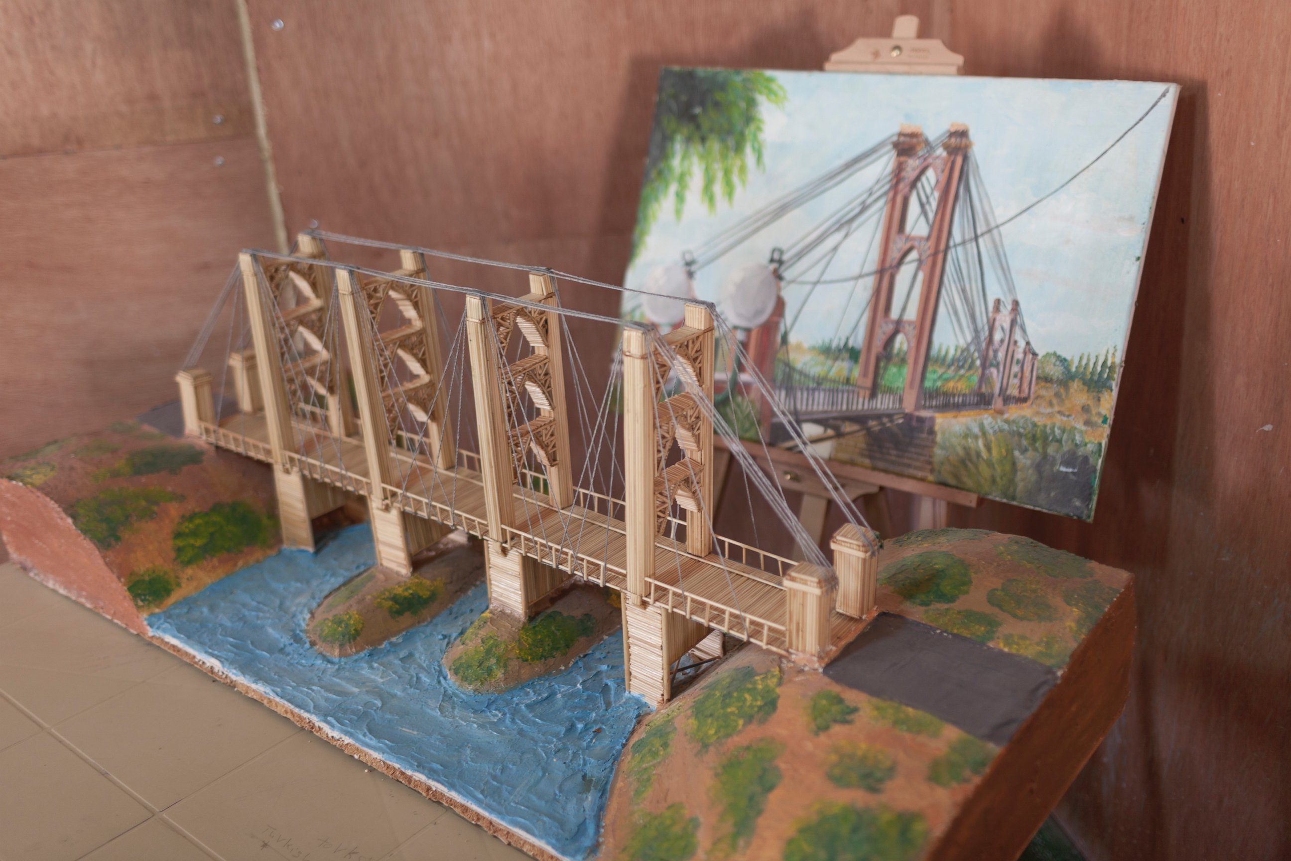 PHOTO: The Deir ez-Zor suspension bridge is one of the miniature replicas displayed at the community centre.