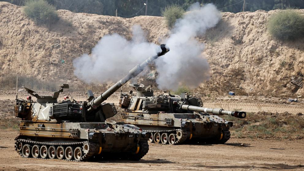PHOTO: A mobile artillery unit fires towards Gaza from the Israeli side of the border on Sept. 28, 2025.