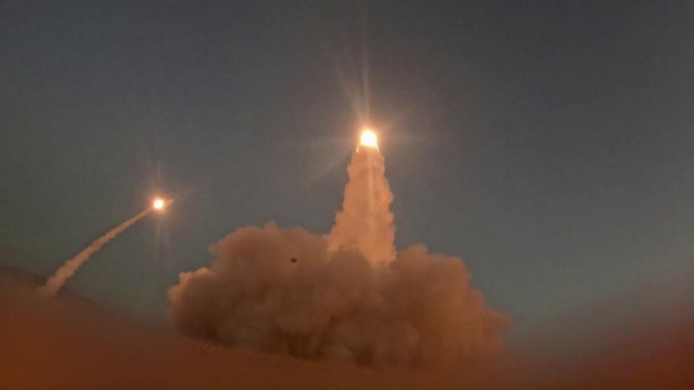 PHOTO: This screen grab taken on July 15, 2026, from video footage released by the Islamic Revolutionary Guard Corps' Sepah News website on July 14, 2026, allegedly shows missiles being launched from an undisclosed location towards Bahrain and Kuwait.
