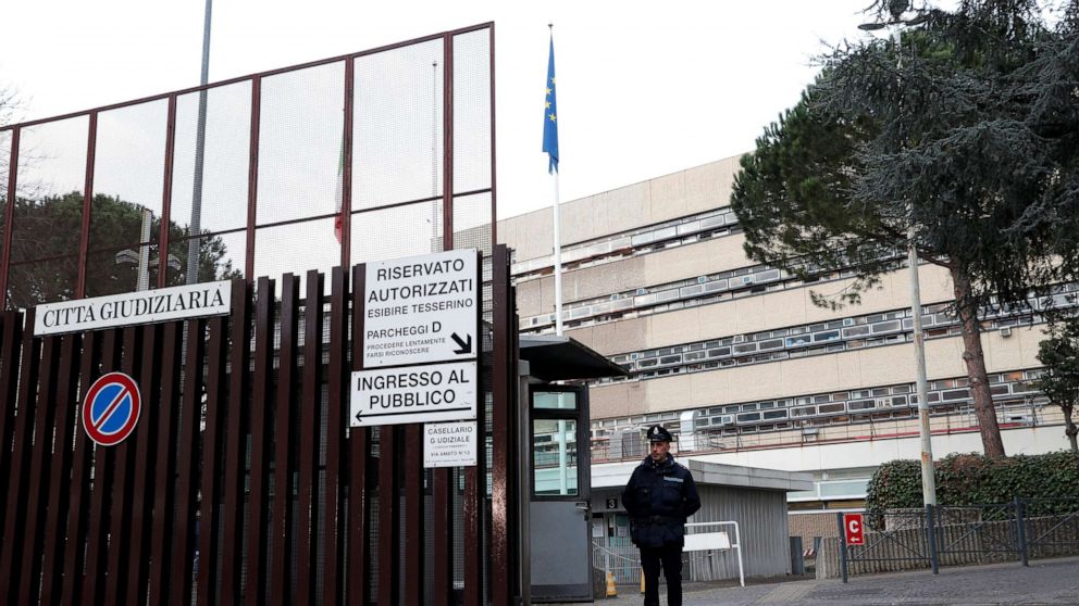 PHOTO: A general view of Rome's criminal court ahead of the trial of two Americans, accused of being involved in the killing of a police officer in Rome last year, in Rome, Italy, February 26, 2020. R