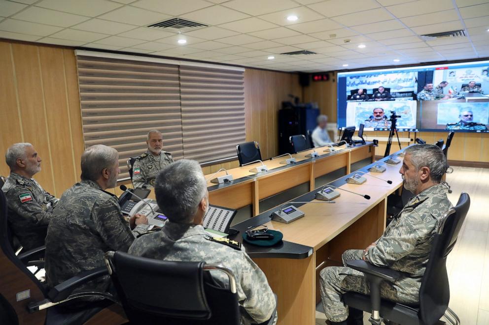 PHOTO: This handout picture provided by the Iranian Army media office on June 23, 2025, shows commanders meeting in the Iranian Army's command room.