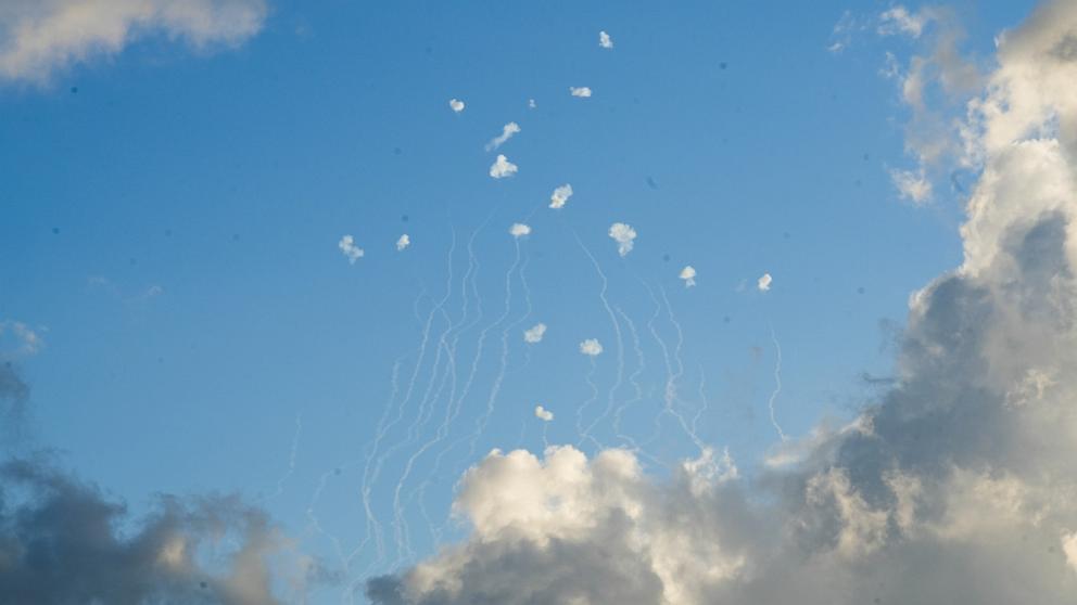 PHOTO: Israeli Iron Dome air defense system fires to intercept rockets that were launched from Lebanon, in northern Israel, Sunday, Sept. 22, 2024.