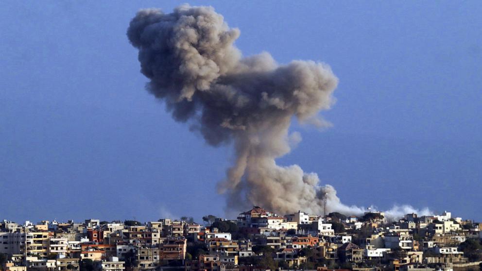 PHOTO: Smoke rises from the site of an Israeli airstrike that targeted the southern Lebanese village of Khiam on Nov. 2, 2024.