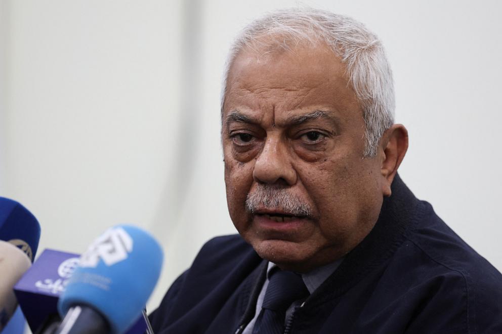 PHOTO: Jihad Saadeh, the general manager of the Rafik Hariri University Hospital, is pictured during a press conference in Beirut, Lebanon, on Oct. 22, 2024.