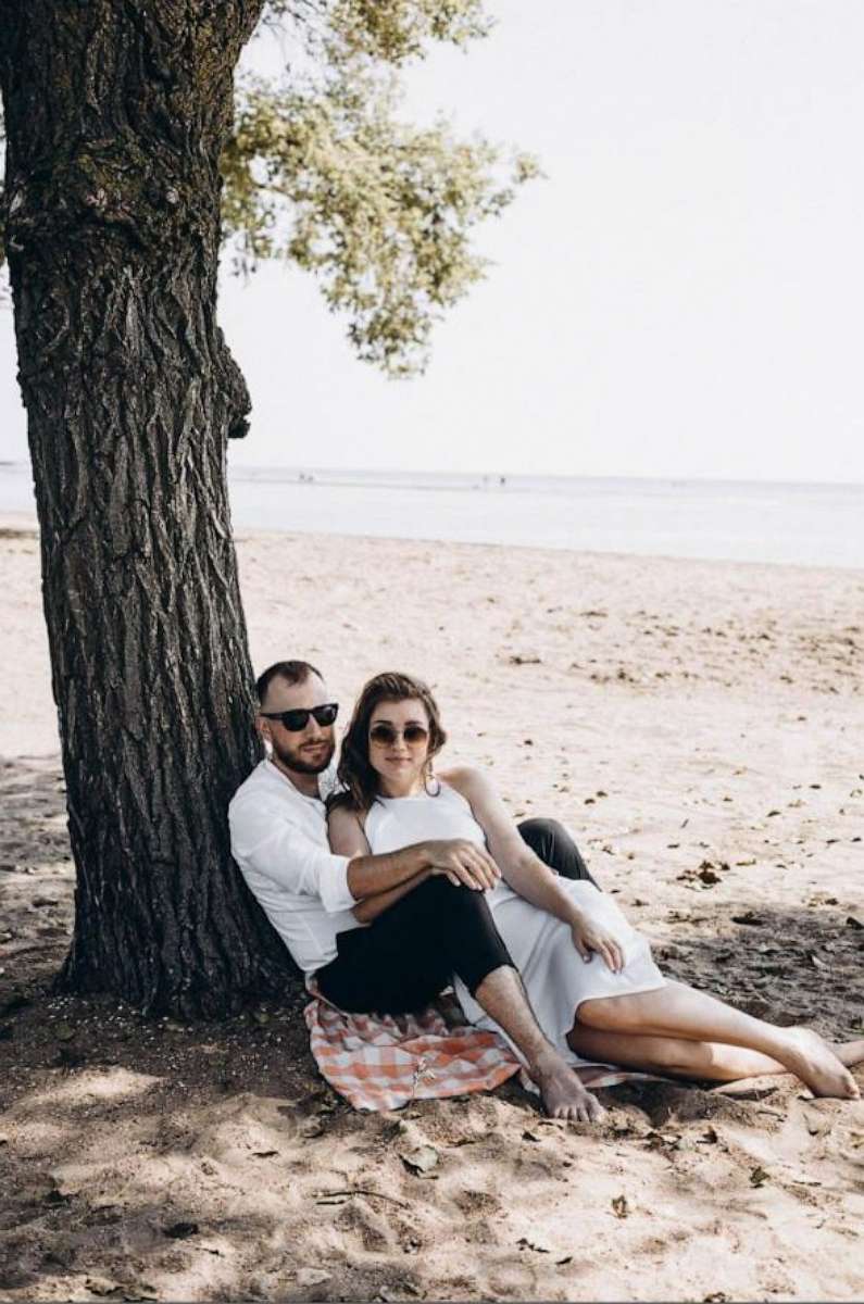 PHOTO: Katya and Oleg on the beach in Mariupol before the invasion.