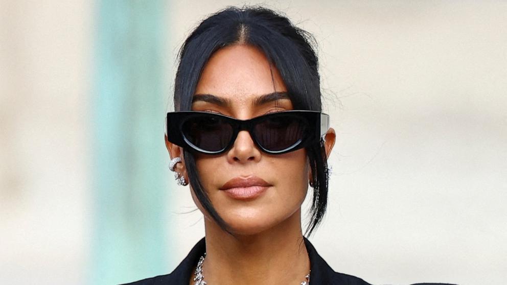 PHOTO: Kim Kardashian departs the courthouse after testifying in the trial of 10 people accused of stealing millions of dollars worth of jewellery from her in Paris, May 13, 2025. 