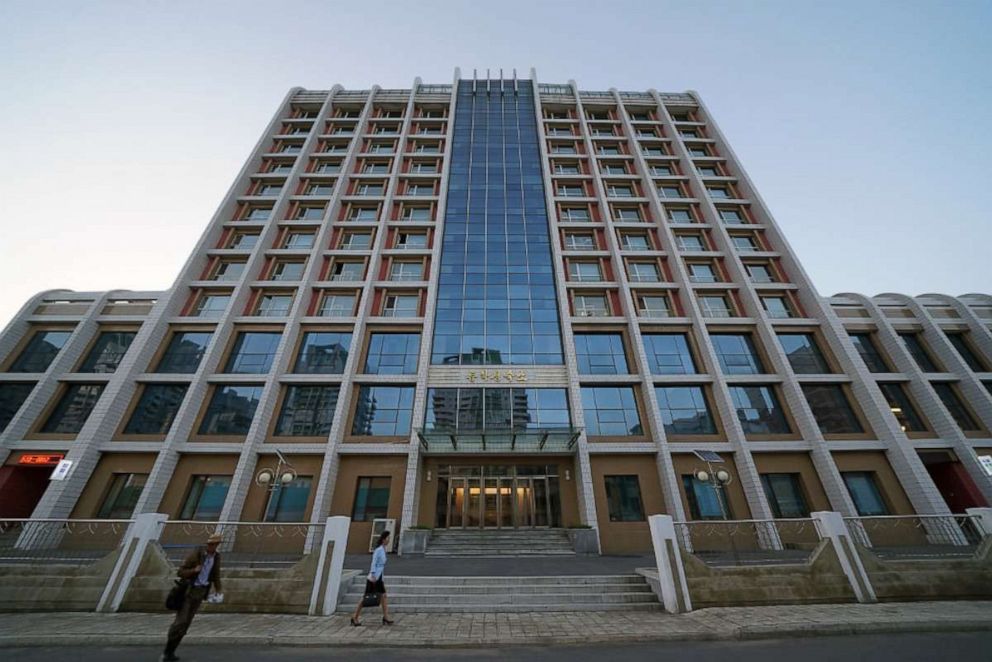 PHOTO: The foreign student dormitory at Kim Il Sung University, Pyongyang, North Korea, Sept. 29, 2018.