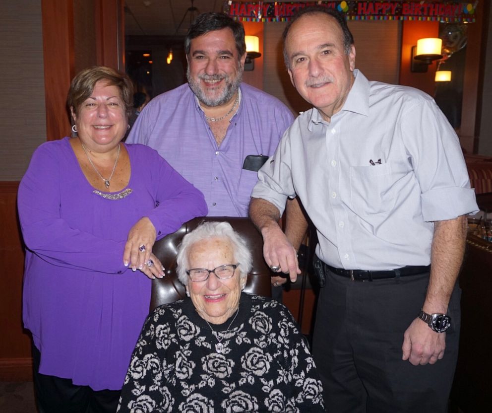 PHOTO: Lois Flamholz, 92, said it took her many years to be ready to speak about what she'd experienced during the Holocaust. She's seen here surrounded by family. 