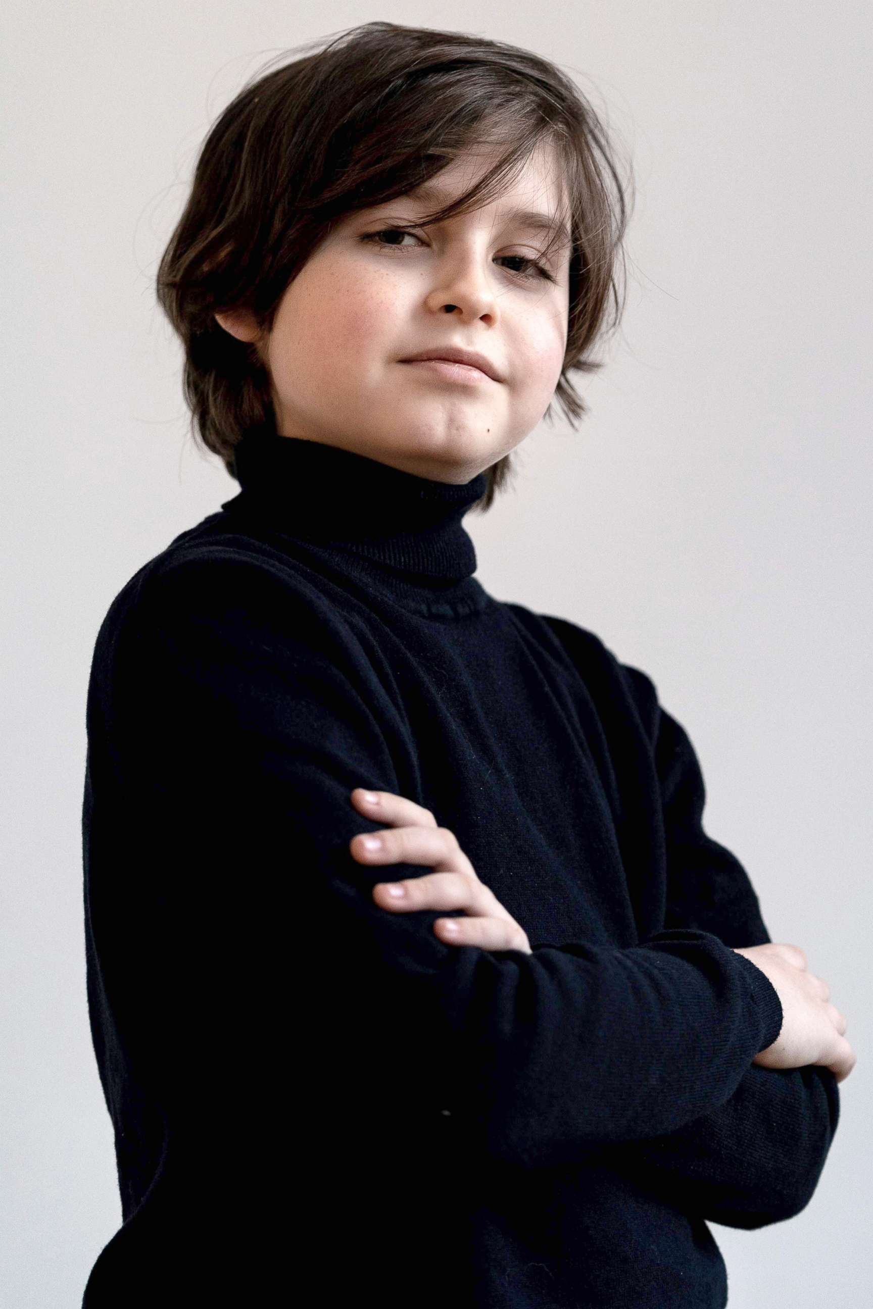 PHOTO: Belgian student Laurent Simons, 9, poses during a photo session at his home, Nov. 21, 2019, in Amsterdam. 