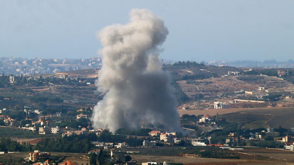 PHOTO: Smoke rises from the site of an Israeli airstrike that targeted the southern Lebanese village of Zawtar el Charkiyeh on Nov. 4, 2024.