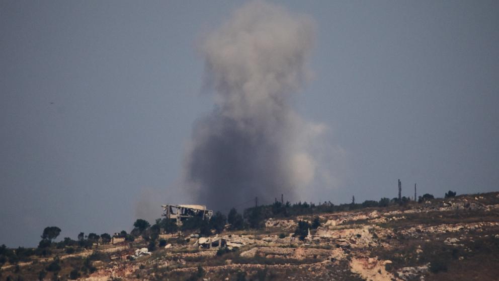 PHOTO: Smoke rises following an Israeli strike in southern Lebanon as seen from northern Israel, on June 2, 2026.