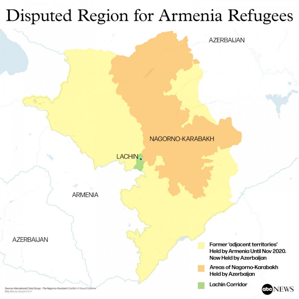 70,000 Armenians, half of disputed enclave's population, have now fled -  ABC News