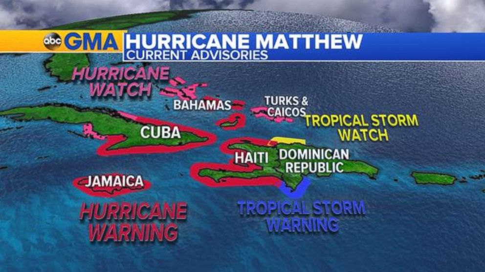 PHOTO: Hurricane Matthew threatened several Caribbean countries with storm surge and flooding on October 3, 2016.