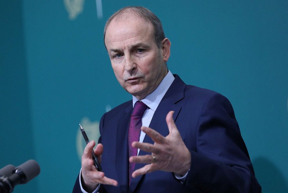 PHOTO: Irish Prime Mininster Micheal Martin holds a press briefing to introduce the publication of a report by Ireland's Commission of Investigation into Mother and Baby Homes (CIMBH) at Government Buildings in Dublin on January 12, 2021. 
