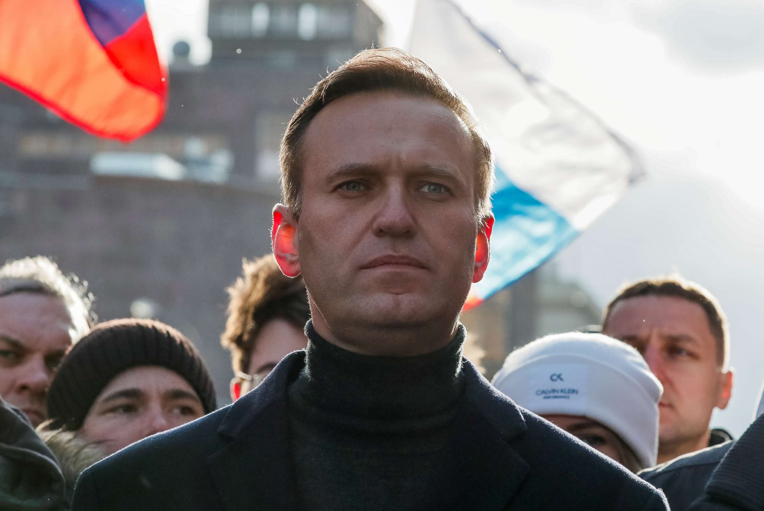 FILE PHOTO: Russian opposition politician Alexei Navalny takes part in a rally in Moscow, Feb. 29, 2020.