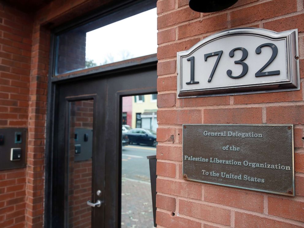 PHOTO: The Washington D.C. office of the Palestine Liberation Organization, Nov. 18, 2017. The U.S. has notified the Palestinians its closing their mission, Sept. 10, 2018, the latest in a series of American blows to the Palestinians.