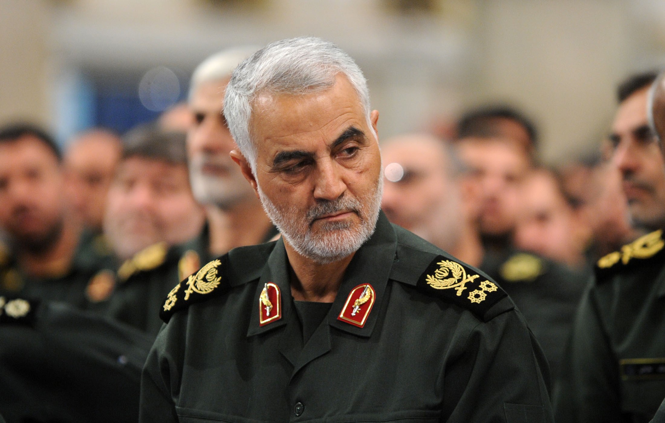 PHOTO: Iranian Quds Force commander Qasem Soleimani attends Iranian supreme leader Ayatollah Ali Khamenei's meeting with the Islamic Revolution Guards Corps in Tehran, Iran, Sept. 18, 2016. 