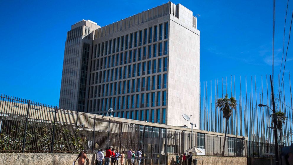 People line up outside the United States embassy in Havana, Cuba, the day after Republican presidential candidate Donald Trump defeated Democrat Hillary Clinton in the U.S. general election, Nov. 9, 2016. 