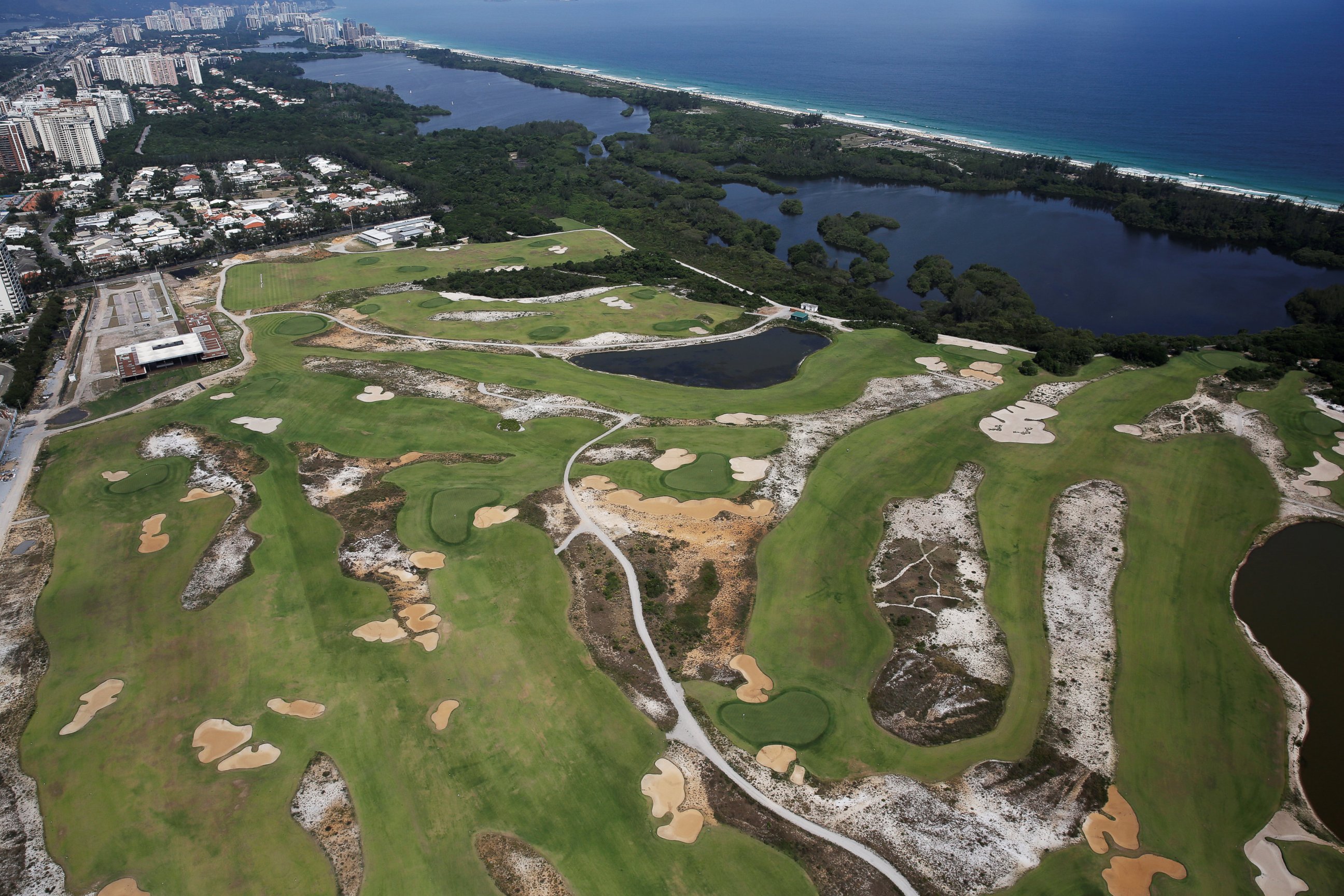 PHOTO: An aerial view shows the 2016 Rio Olympics golf venue which was used for the Rio 2016 Olympic Games, in Rio de Janeiro, Brazil, Jan. 15, 2017.
