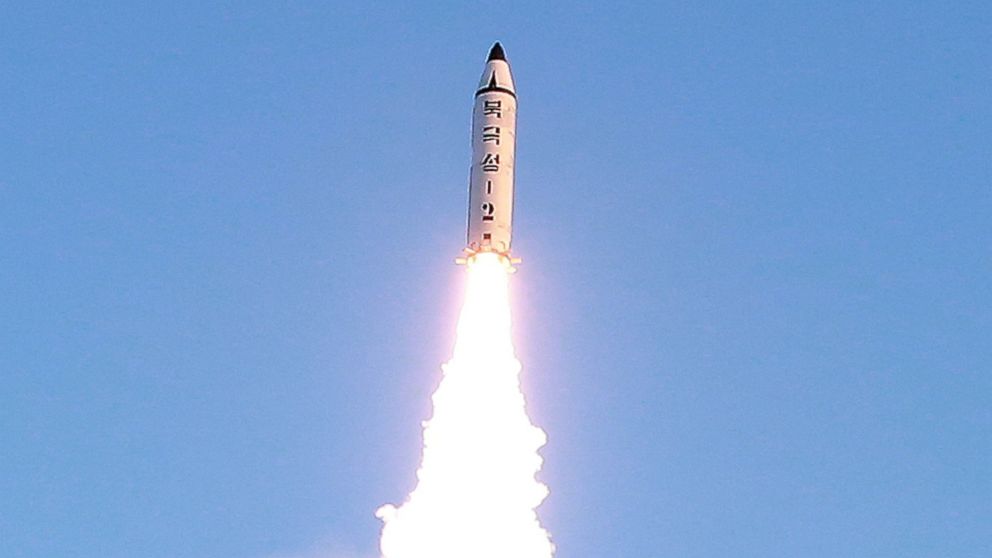 A view of the test-fire of Pukguksong-2 guided missile in this undated photo released by North Korea's Korean Central News Agency (KCNA) in Pyongyang February 13, 2017. 