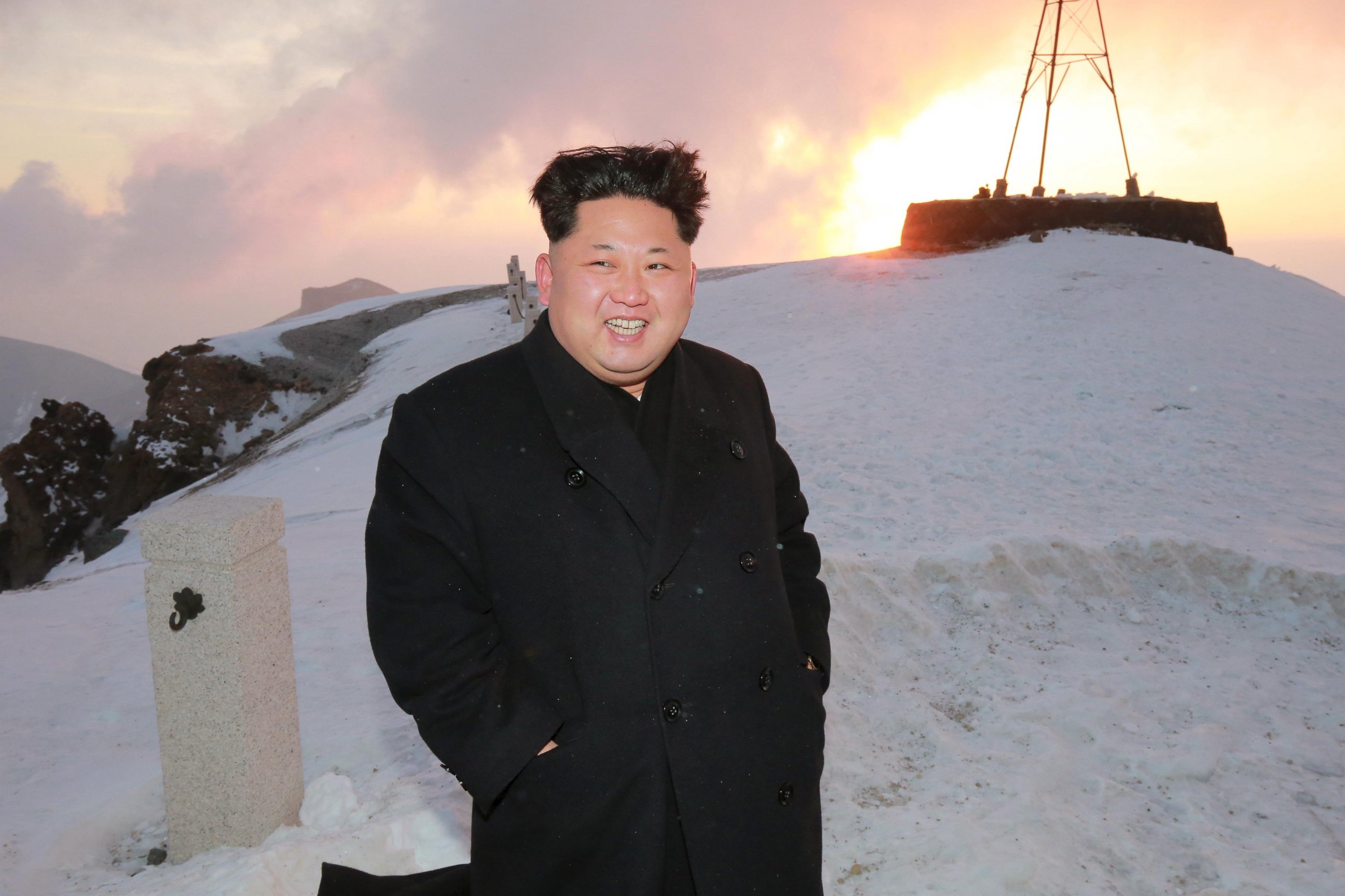 PHOTO: Kim Jong Un is seen atop Mt. Paektu in North Korea, in images released by state media April 19, 2015.
